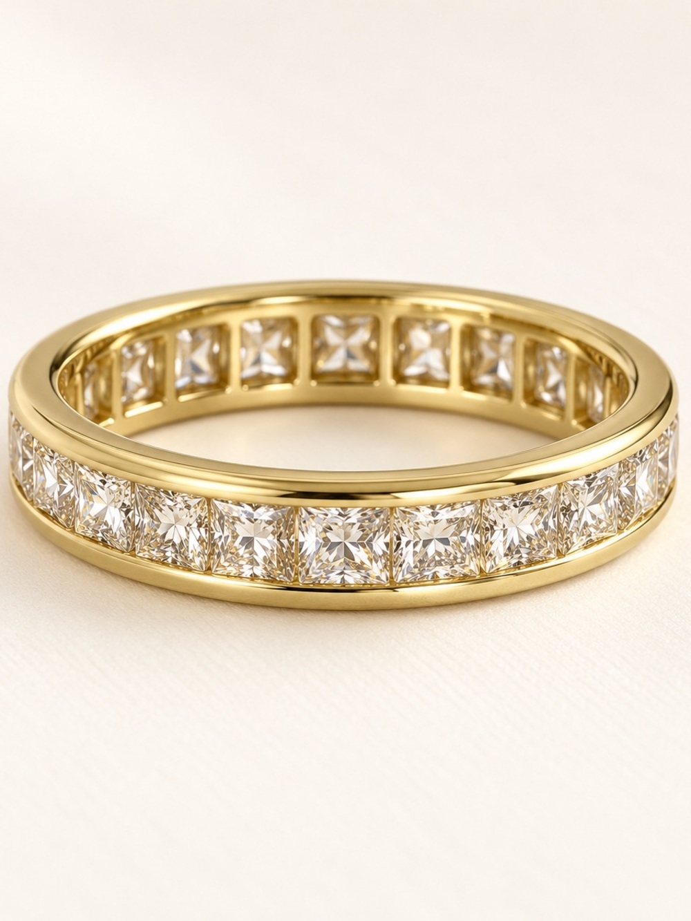 14K Gold Filled AAAAA CZ Channel-Set Eternity Band -